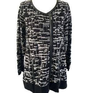 Catherines Women's Cardigan Faux Leather Trim